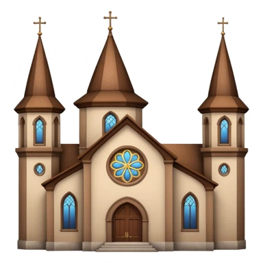 brown chruch with round turret top sticker