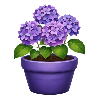 purple hydrangeas flower pot sticker