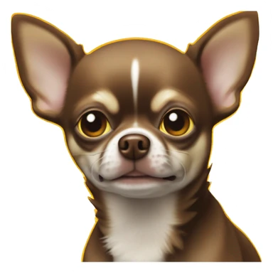 Perro Chihuahua marron oscuro con amarillo molesto  confranj blanca en la frente  sticker