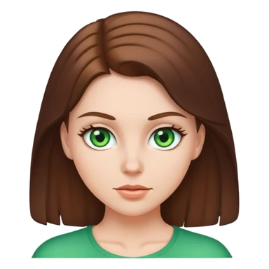 white girl with brunette hair and green eyes sticker