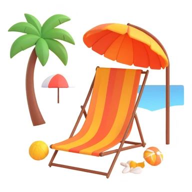 A colorful picture depicting a warm summer sticker