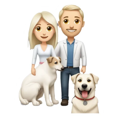 Wife husband and white swiss shepherd and labrador sticker