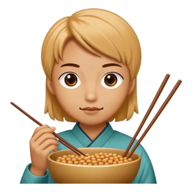 eating natto with chopsticks sticker