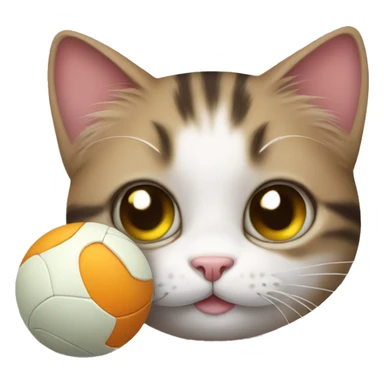 cute cat and ball sticker
