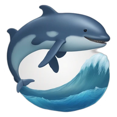 Ballena azul tatuada sticker