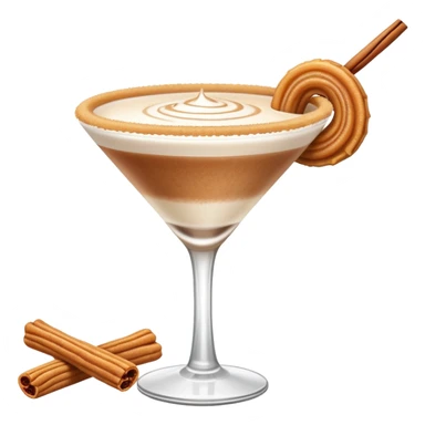 Cinnamon churro martini with a churro in it sticker