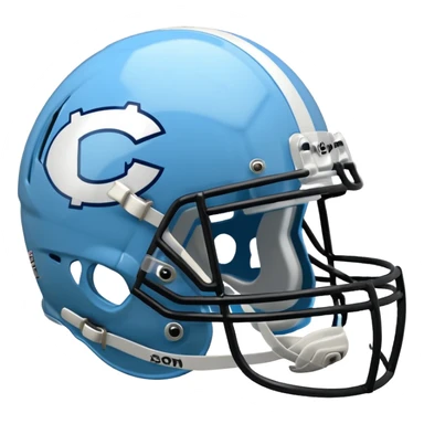 College football player helmet in  Carolina Blue color  sticker