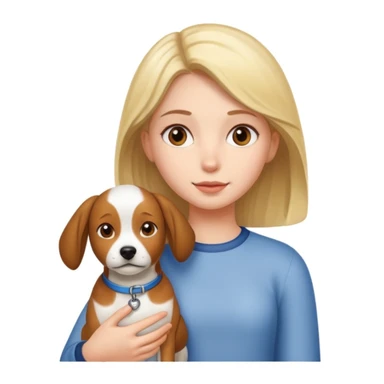 girl and her pet dog sticker