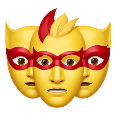 Yellow people with red mask sticker