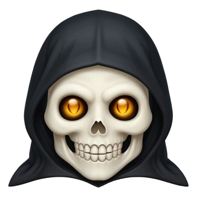 Cute grim reaper head that is happy sticker