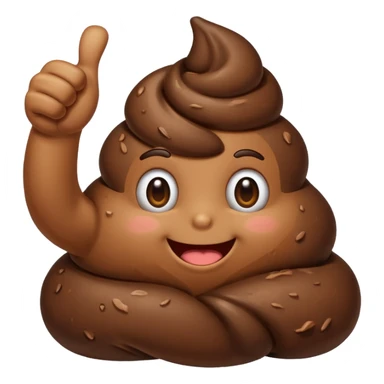 Poop thumbs up no face sticker