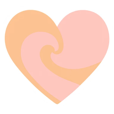 heart with a pastel orange and pink swirl, clean digital illustration, no background sticker