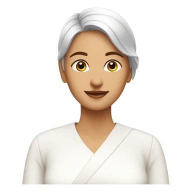 A woman with complete white kurti welcoming  sticker