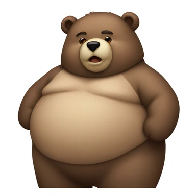chubby bear with a belly sticker