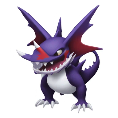Black Cool Edgy Nargacuga-Garchomp-Noivern-Noibat Fakémon  with White and Red and purple and black Edgy markings sticker