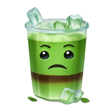 matcha coffee with ice cubes sticker