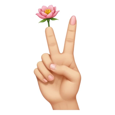 middle finger with flower sticker