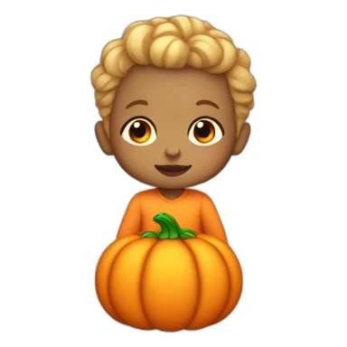 Baby light skin disguised as a pumpkin sticker