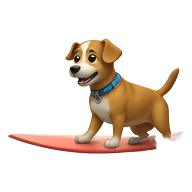 Dog surfing sticker