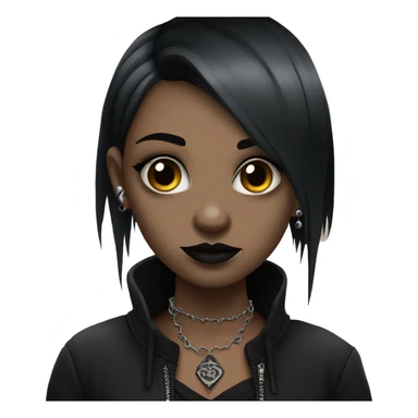 Goth girl, dressed in black, with piercings and tattoos sticker