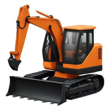 Small orange excavator  sticker