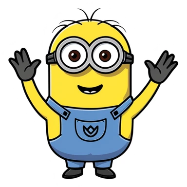 Minion do a heart with his hands sticker