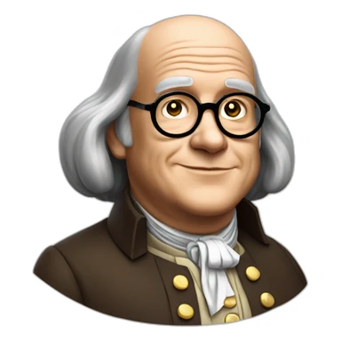 benjamin franklin with an arm up closed realistic sticker
