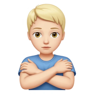 arms crossed with rolled eyes sticker