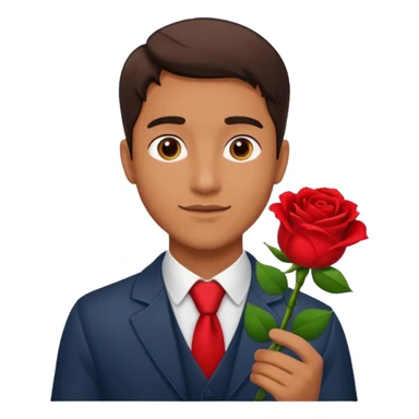 Hombre alzando la mano con una rosa sticker