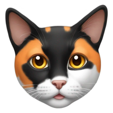 Black white orange cat sticker