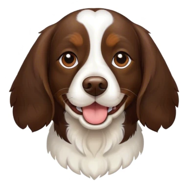 Springer spaniel beagle mix dog happy dark brown fur short ears sticker