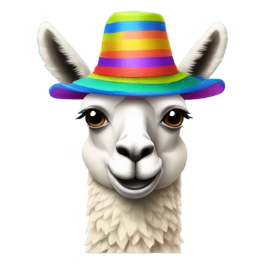Llama wearing hat sticker