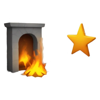 hearth with star sticker