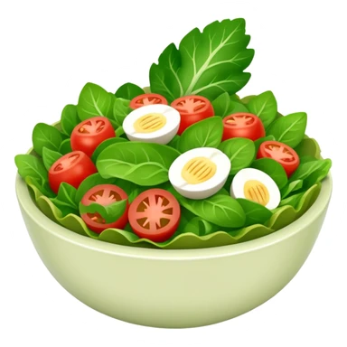 A bowl of salad emoji in the style of Apple emoji with a knocker. sticker
