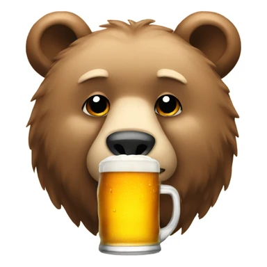 Bear with beer sticker