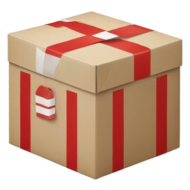 Craft box with red white tape sticker