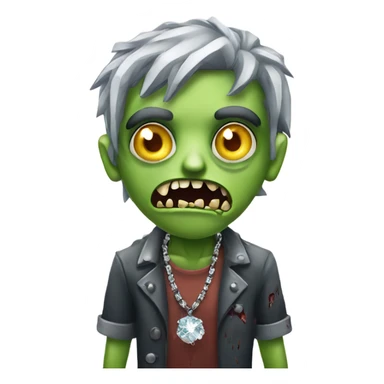 zombie with diamond chain sticker