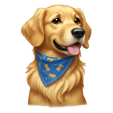 Golden retriever wearing bandana  sticker