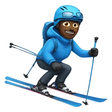 Skiing blue leader sticker