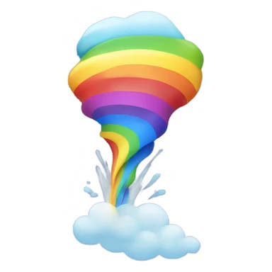 Tornado with little colorful rainbow inside sticker