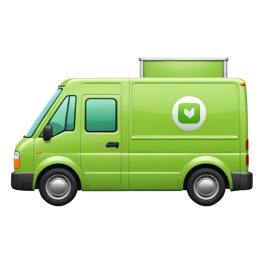 emoji of light green color delivery car sticker