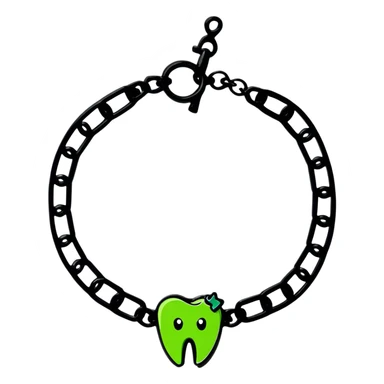 green bracelet with tooth charms sticker