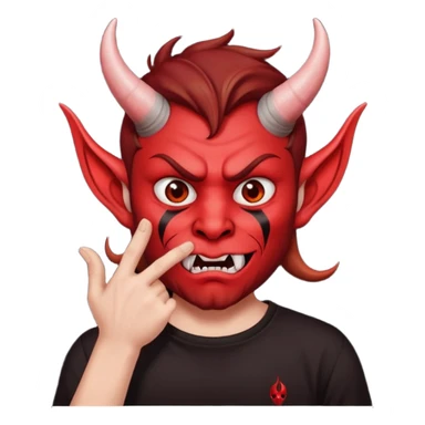 Creppy devil and shushing someone  sticker