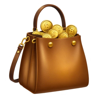 coins inside leather bag sticker