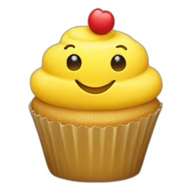 Happy yellow cupcake  sticker