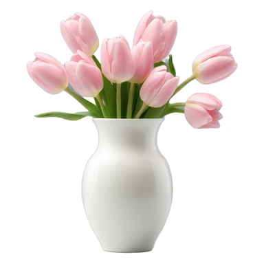Light pink tulips in white vase sticker
