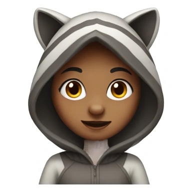 Girl in raccoon costume sticker