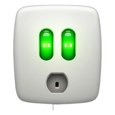 An electrical plug with a green light indicator sticker