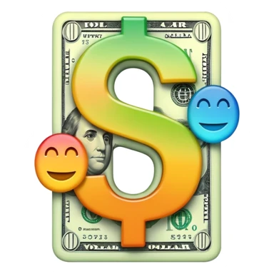 create an emoji with the name NELSONCASH with a coloured gradient on a dollar sign on it sticker