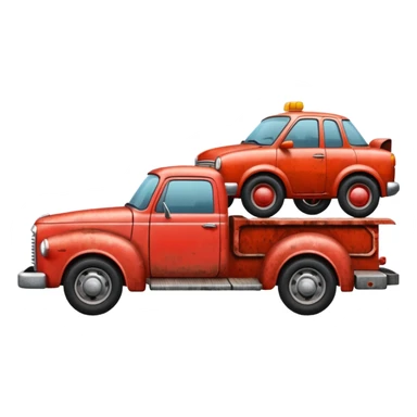 A car towed by a towing truck  sticker